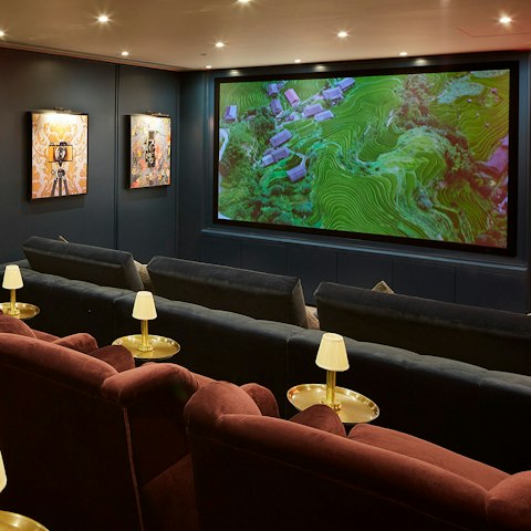 Relax and enjoy a movie in the on-site cinema room