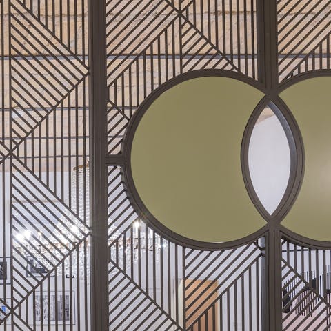 Admire the stylish architectural features