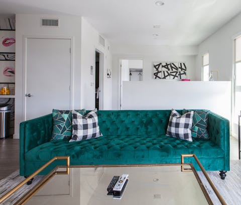 the teal couch