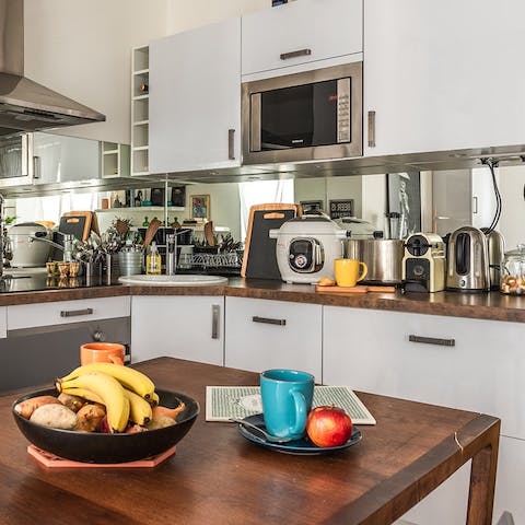 A kitchen with all the gadgets