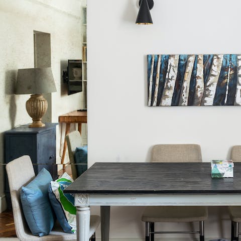 Large and sociable dining table