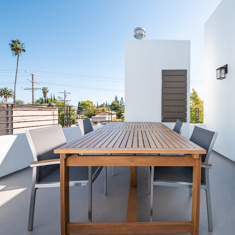 Revel in the glorious weather with alfresco dinners on the roof terrace