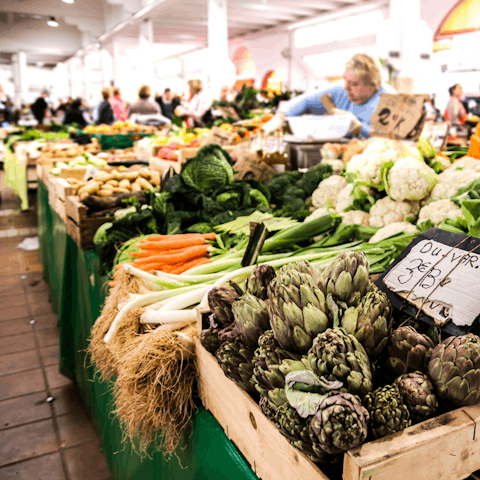 Pick up some local produce at nearby Forville market