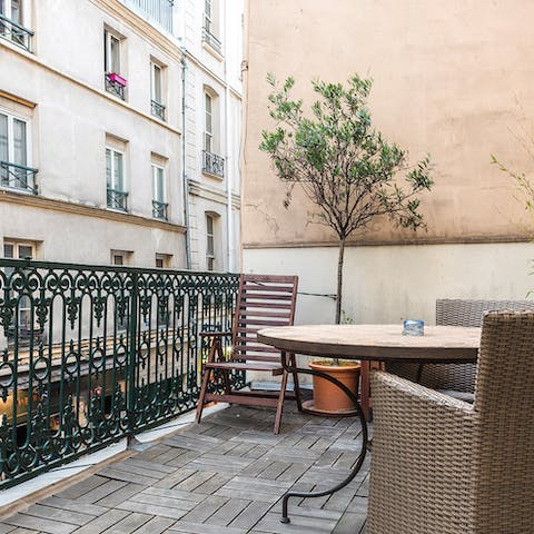 Generous terrace with seating