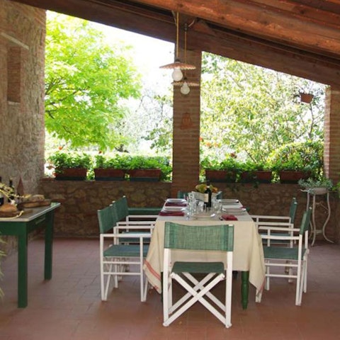 Gather for breakfast, lunch and dinner on the shaded dining terrace