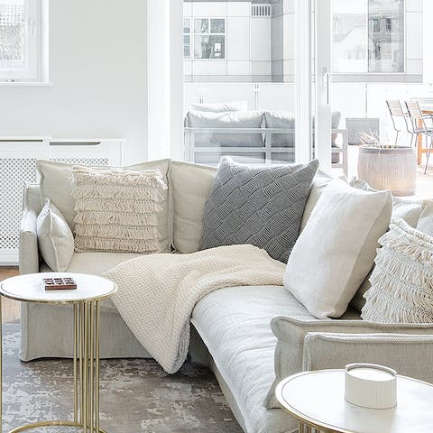 A plush corner sofa