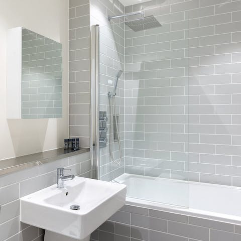 Modern bathrooms with rainfall showers