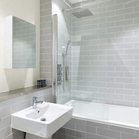 Modern bathrooms with rainfall showers