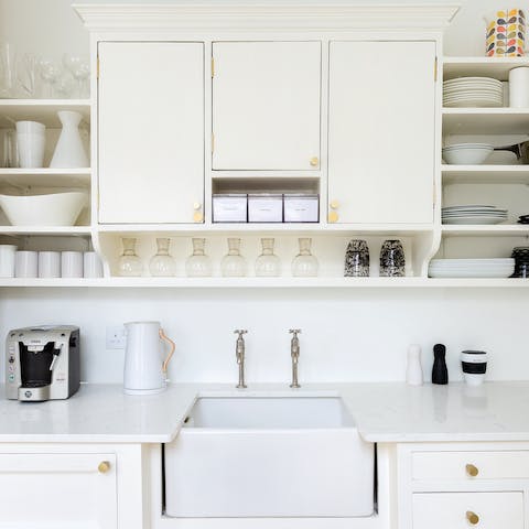 The tranquil and pristine kitchen