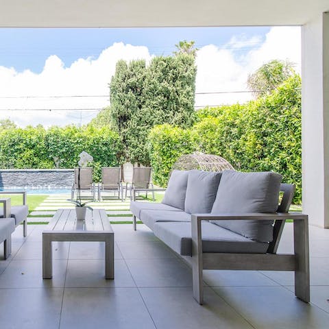 The sheltered patio