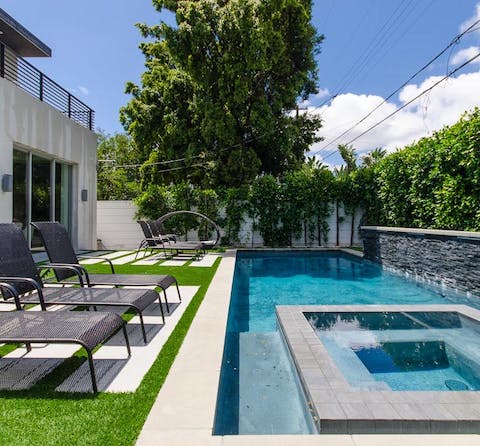 The beautiful swimming pool