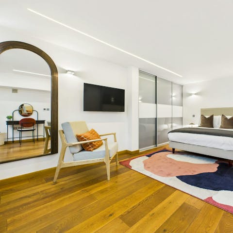 Catch up on work emails from the quiet desk nook