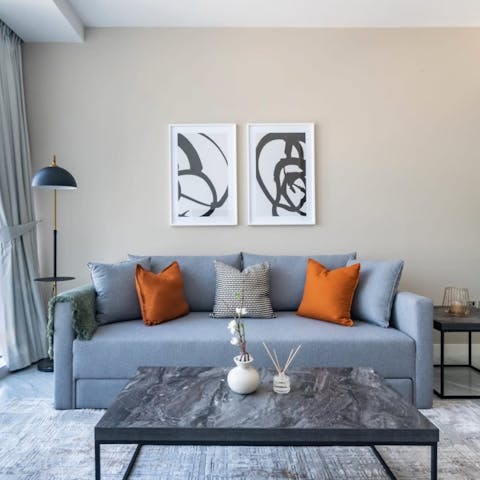 Kick back and relax with film nights in the elegant sitting area