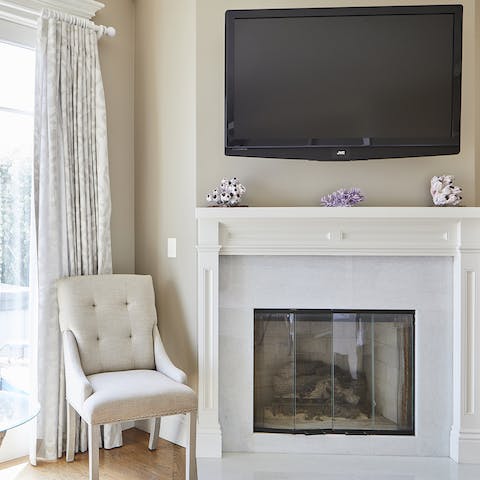 The fireplace and TV combo