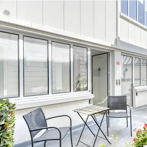 Sip your morning coffee and tuck into a croissant on the shared terrace