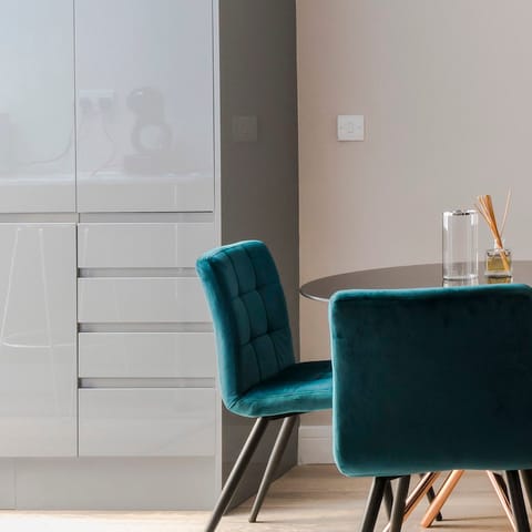 Emerald velvet dining chairs