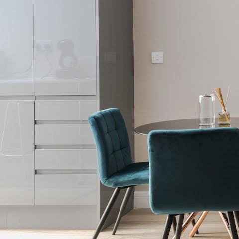 Emerald velvet dining chairs