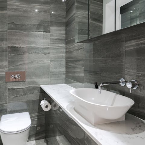 Sparkling clean bathrooms