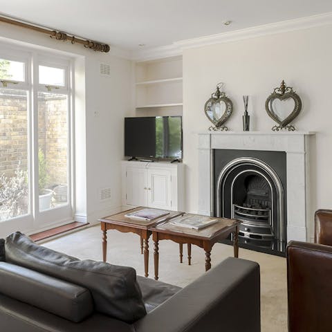 The marble mantelpieces