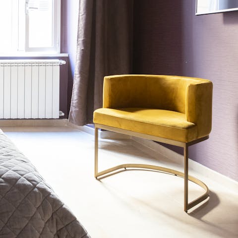 The mustard armchairs
