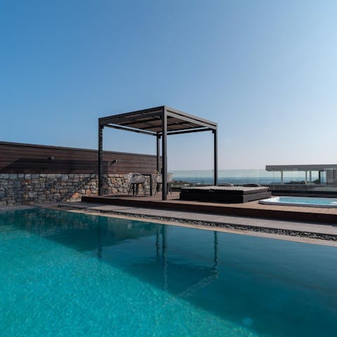 Cool off in the crystalline waters of your private pool