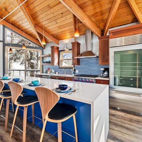 Whip up group meals in the high-spec kitchen
