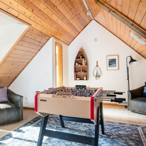 Enjoy a game of table football before heading out to explore