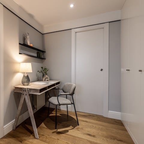 Settle down at the desk for a spot of remote working