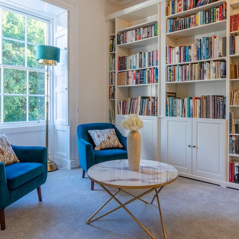 Peruse the library's shelves and find something you'd been meaning to read