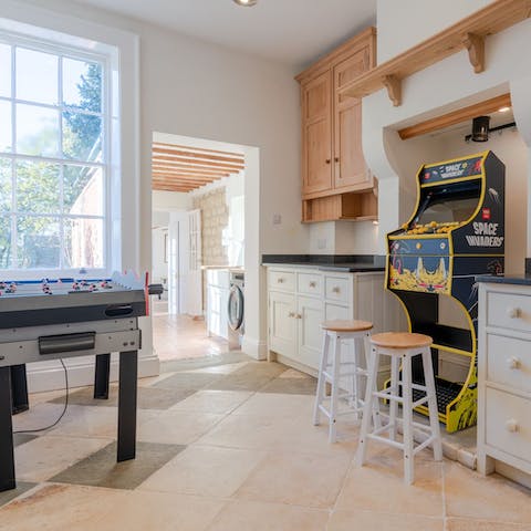 While away rainy afternoons in the home's games area