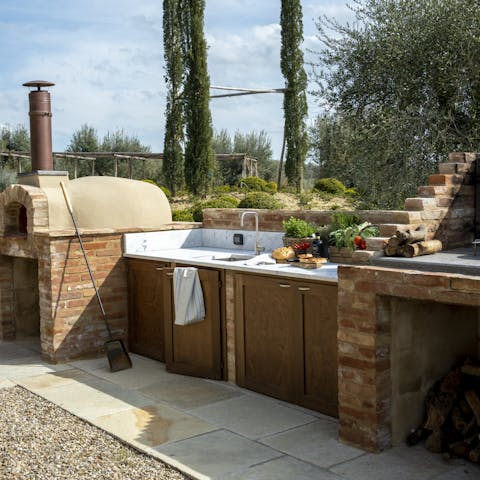 Fire up the pizza oven and create your own delicious creations