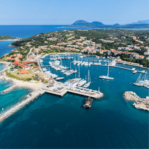 Explore the squares, streets and marina of Porto Rotondo