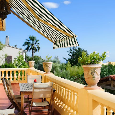 Take your morning coffee out onto the balcony