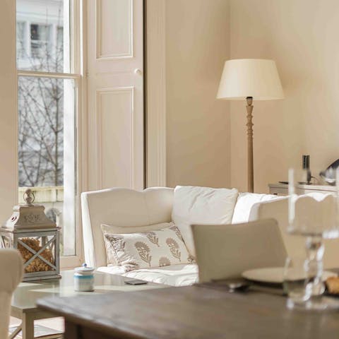 Take in the London views from the stylish lounge