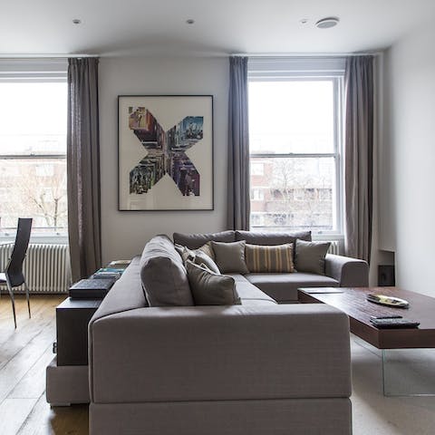 Wind down in the comfortable living area with a cup of Earl Grey