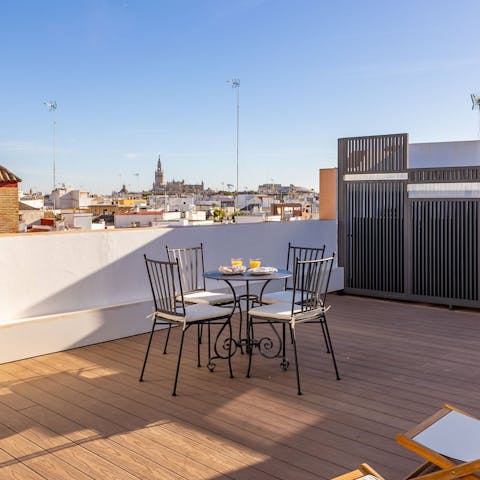 Take in the views of La Giralda from the terrace