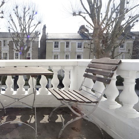 Make the most of the sunshine on the cute balcony