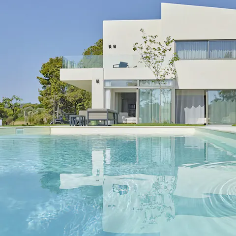 Cool off on summer days with a dip in the sparkling infinity pool