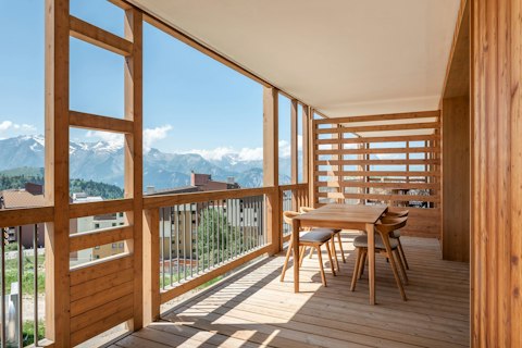 Dine alfresco as snow-capped peaks fill the horizon
