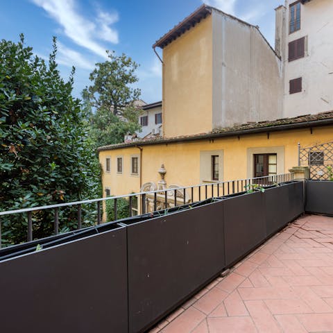 Get a breath of fresh air on one of the apartment's two terraces
