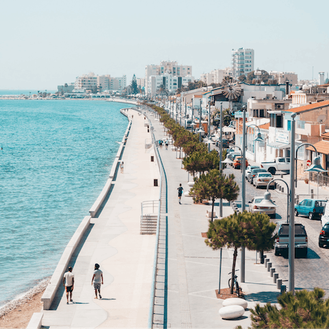 Enjoy sunset strolls along the shores of Larnaca Salt Lake – it's just a few metres away