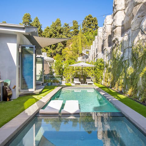 Slip into the swimming pool for a lazy paddle in the crystalline water