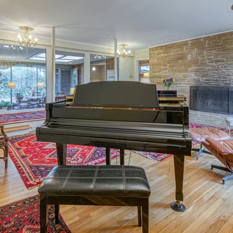 Strike up a tune on the elegant grand piano