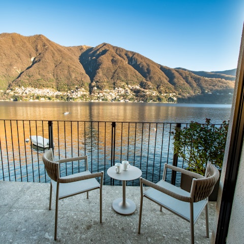 Savour spectacular lake views from the balcony