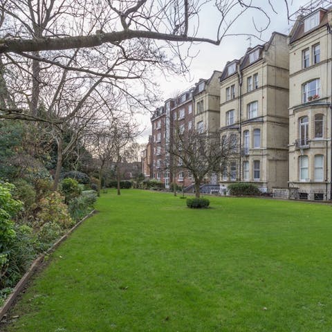 Enjoy a stroll through the scenic communal gardens