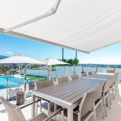 Light the barbecue and enjoy an alfresco meal with loved ones