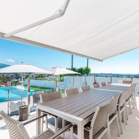 Light the barbecue and enjoy an alfresco meal with loved ones