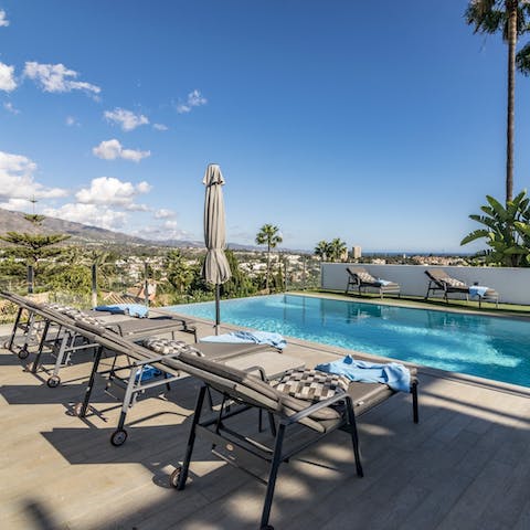 Soak up the Spanish sun from in or beside the private pool
