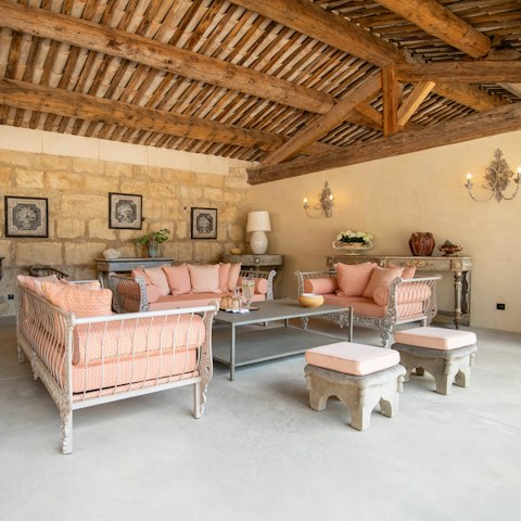 Take a break from the sunshine in the outdoor shaded living area