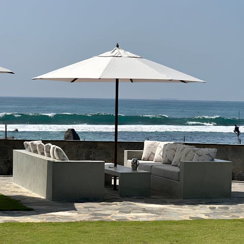 Get a front seat view of the Indian Ocean from the garden